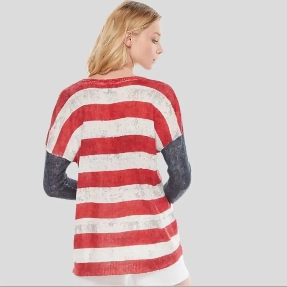 NWOT ROCK & REPUBLIC Sweater XL American USA Flag Crewneck Long Sleeve Acrylic - Picture 2 of 11